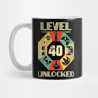 Level 40 Unlocked  Video Gamer 40th Birthday Mug